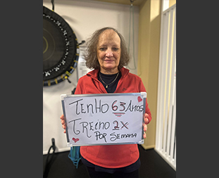 Aos 63 anos. Treina 2x por semana.